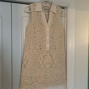 Tuckernuck Beige Lace Sleeveless Mini Dress